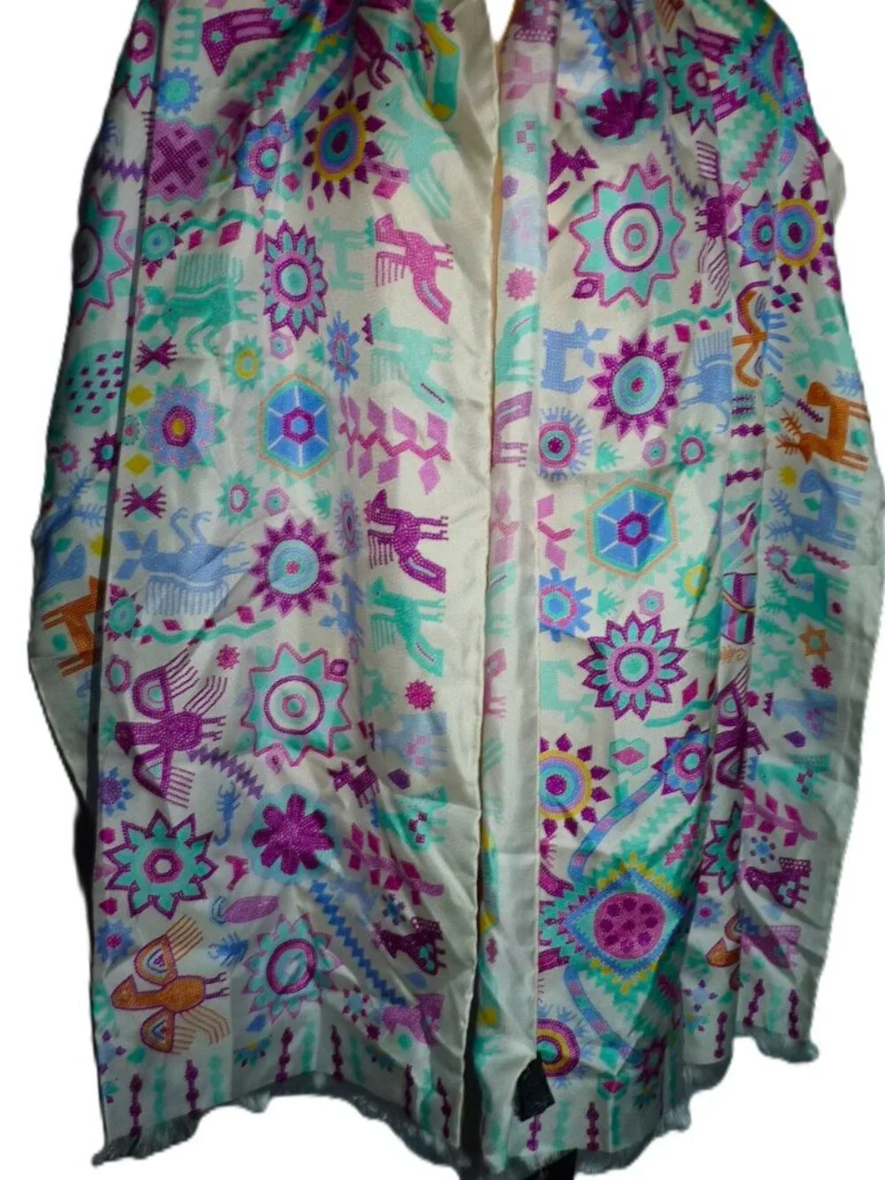Pineda Covalin Huichol Spirit silk scarf